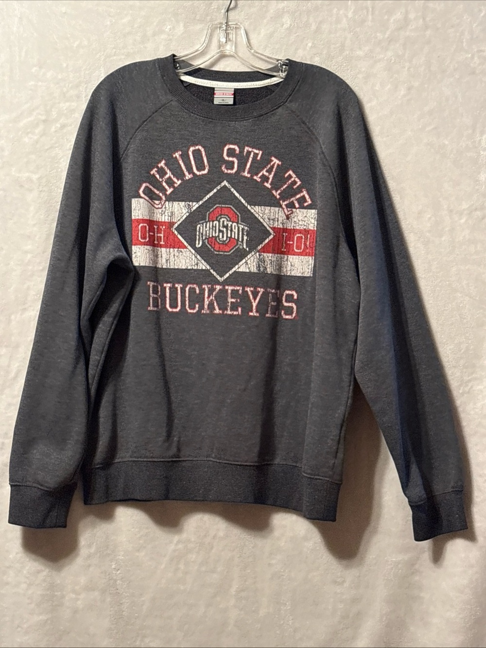 Ohio State Buckeyes Charcoal Graphic Crewneck Sweatshirt